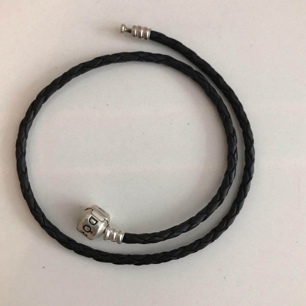 Pandora Black Leather double wrap bracelet